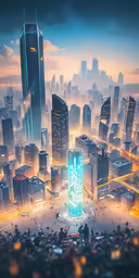 this is an artwork style scene of the futuristic city