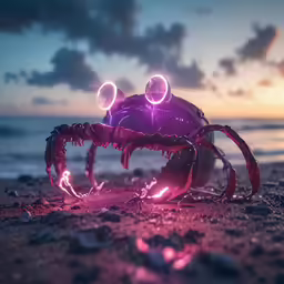 there is an animal that is on the sand