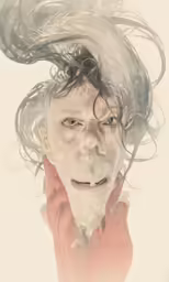someone has a strange expression and there is a white background