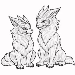 two animals, one is fox and the other has bird