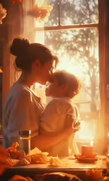 a mother and her baby on thanksgiving