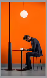 a man sitting at a table working on his laptop