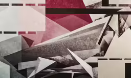 abstract art with gray, pink and white colors
