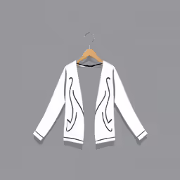 a white jacket hanging on a gray wall