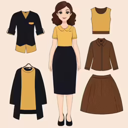 the paper doll is wearing a suit and sweater