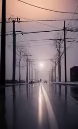the sun is shining on an empty street