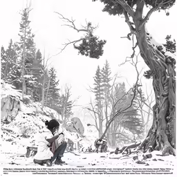 an image of a woman sitting in the snow