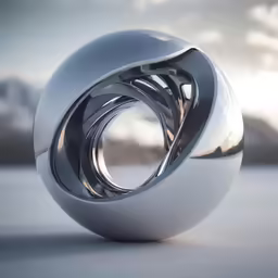the sphere is designed with a circular metal design