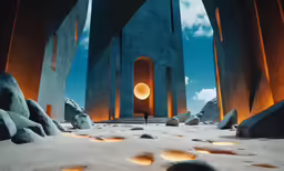 a large building sitting in the middle of a desert