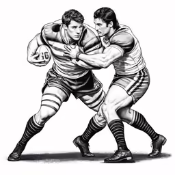 the two rugby players are playing in the game