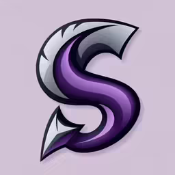 a letter with an unusual shape and the letter s on it