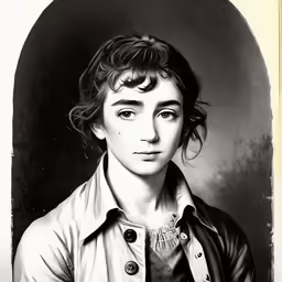 black and white portrait of a girl in a leather jacket