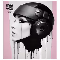 a poster featuring headphones that says rocs twa