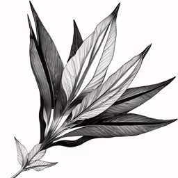 some black and white pictures of leaves