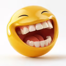 the yellow toy has been decorated with an evil smile