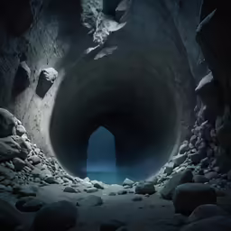 a picture of an open stone tunnel