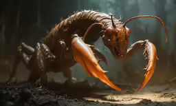 a brown and orange creature that is moving