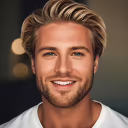 a smiling man with a white shirt on posing