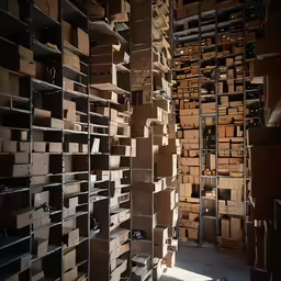 a very large building filled with lots of boxes