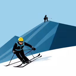 a skier makes his way down the mountain to win