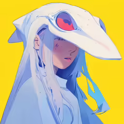 the anime character is wearing a white outfit and a hat