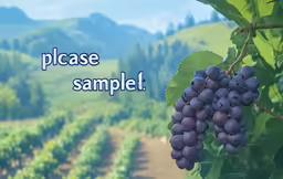 grapes hanging from a vine with words above them