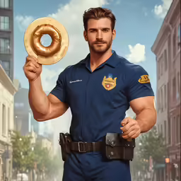 a person holding a big glazed doughnut in his hand