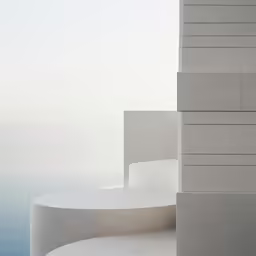 the side of the concrete structure by the ocean