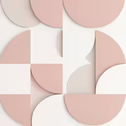 a geometric piece is arranged on the ground