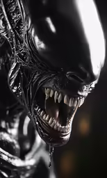 the alien predator predator is displaying his teeth