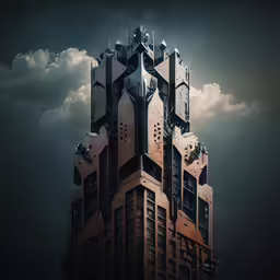 a photo of a giant building made of multiple parts