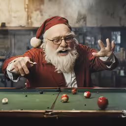 an old man with a long beard in a santa hat