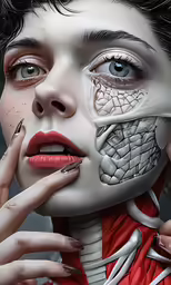 a person is putting something in their face