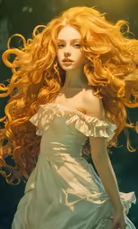 a young woman is shown in this digital painting