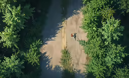 the top view of two people standing next to each other