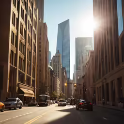 a city street with traffic going through it