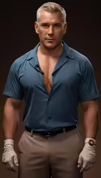 a guy with his shirt open and a shirt open