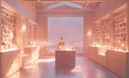 a person sitting in a dimly lit room next to a glass window