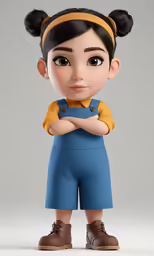 the character is dressed up in a blue jumpsuit