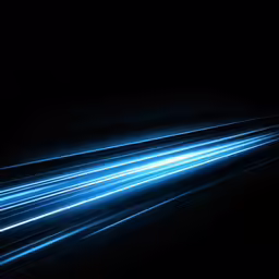 blue and white lines on a dark black background
