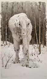 a polar bear is standing in the snow
