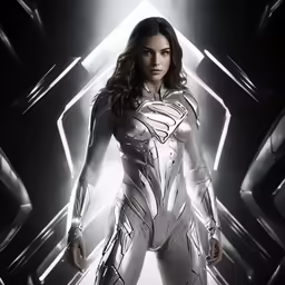 the character wonder is posing in silver