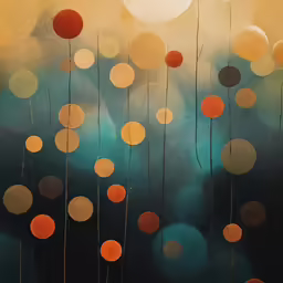 abstract painting with different circles on it