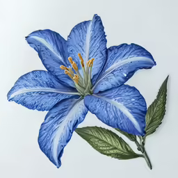 a close up of a flower with green leaves