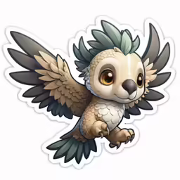 a sticker with a owl on the back