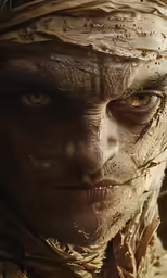 a man wearing a hat is shown in a close up image