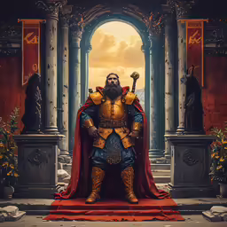 a digital painting of a man dressed as a knight