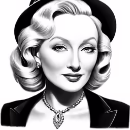 an old style drawing of a woman in a hat