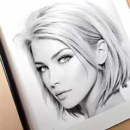 a drawing of a woman with long hair