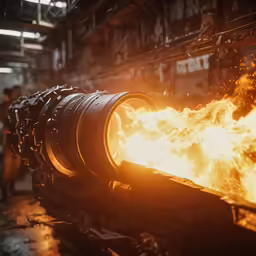 a man is making metal in a factory